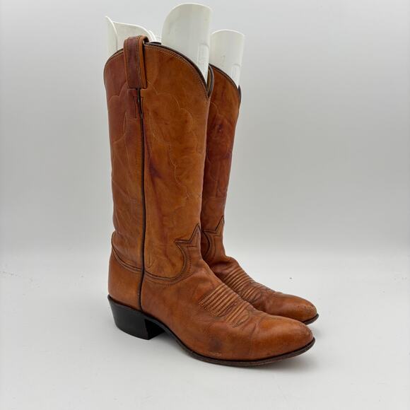 Vintage Tony Lama 7044 Leather Cowboy Boots Women's 5.5A Western Y2K Boho